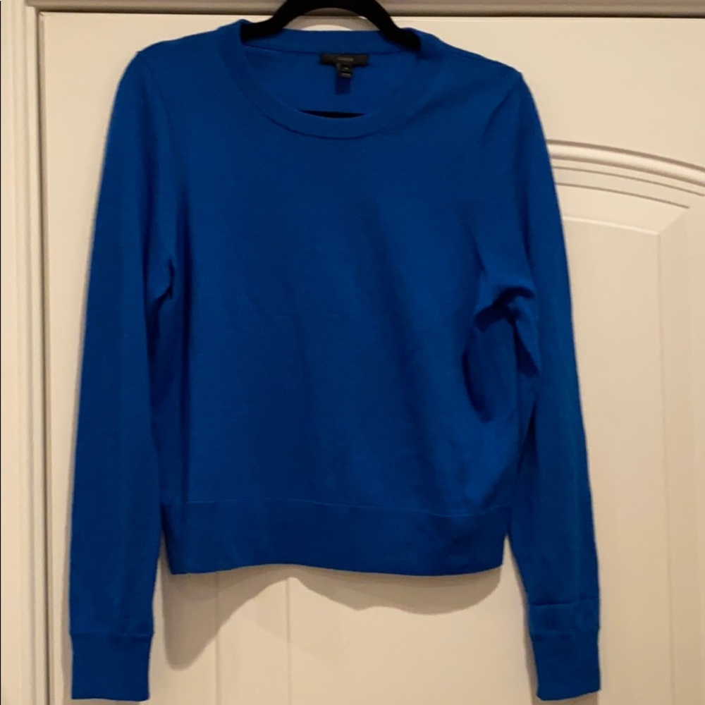 Blue JCrew Merino Wool Crewneck Sweater